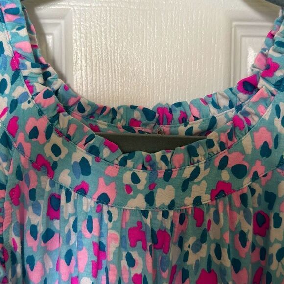 Lilly Pulitzer Jerrica Halter Swing Dress, Aqua with Multi-Colored Design, Size - Picture 2 of 10